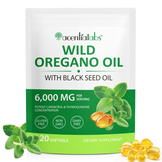 Acorn + Oak Oil of Oregano Softgels with Black Seed Oil, 120 Count