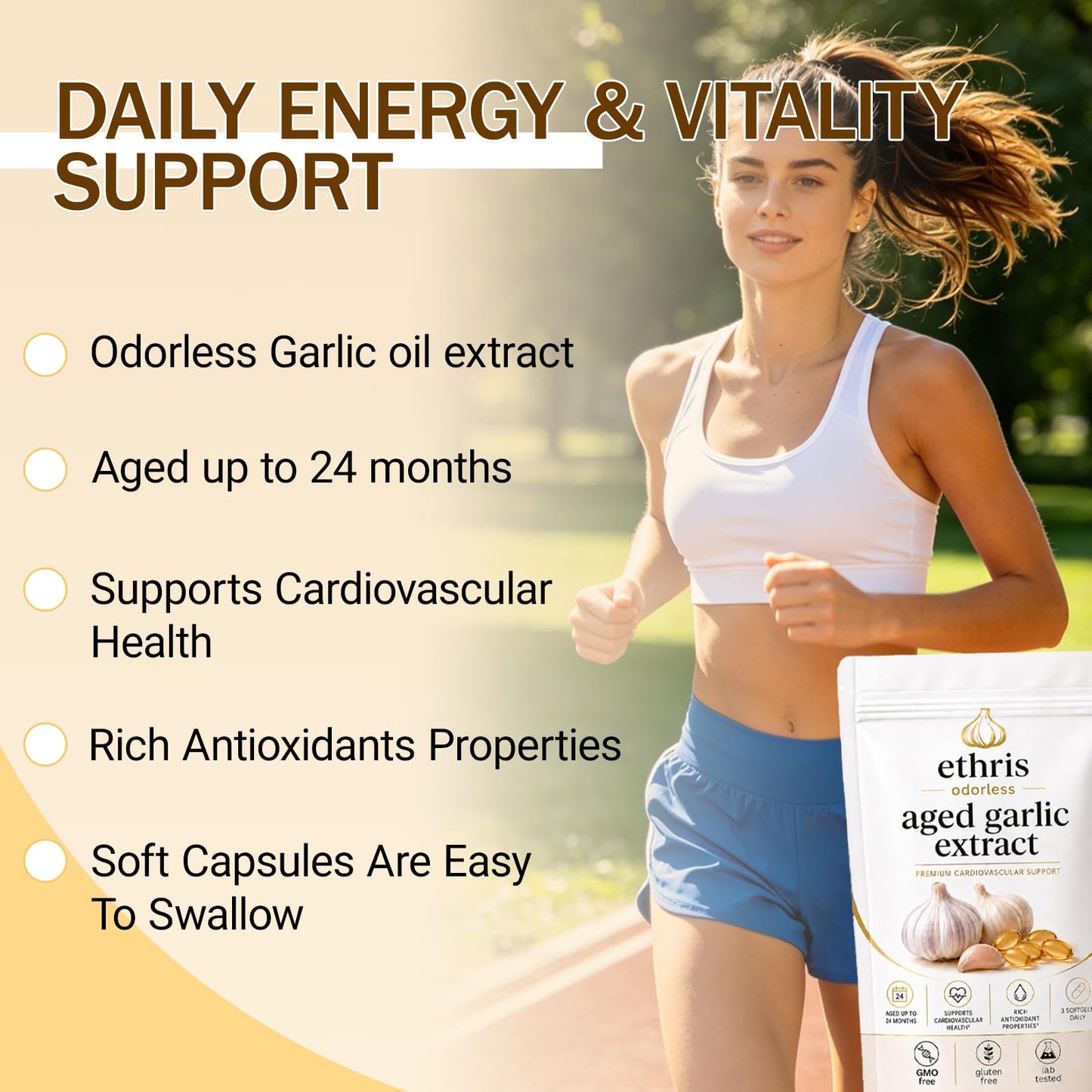 neurocept Ethris Aged Garlic Extract Odorless Softgels, 300 Count