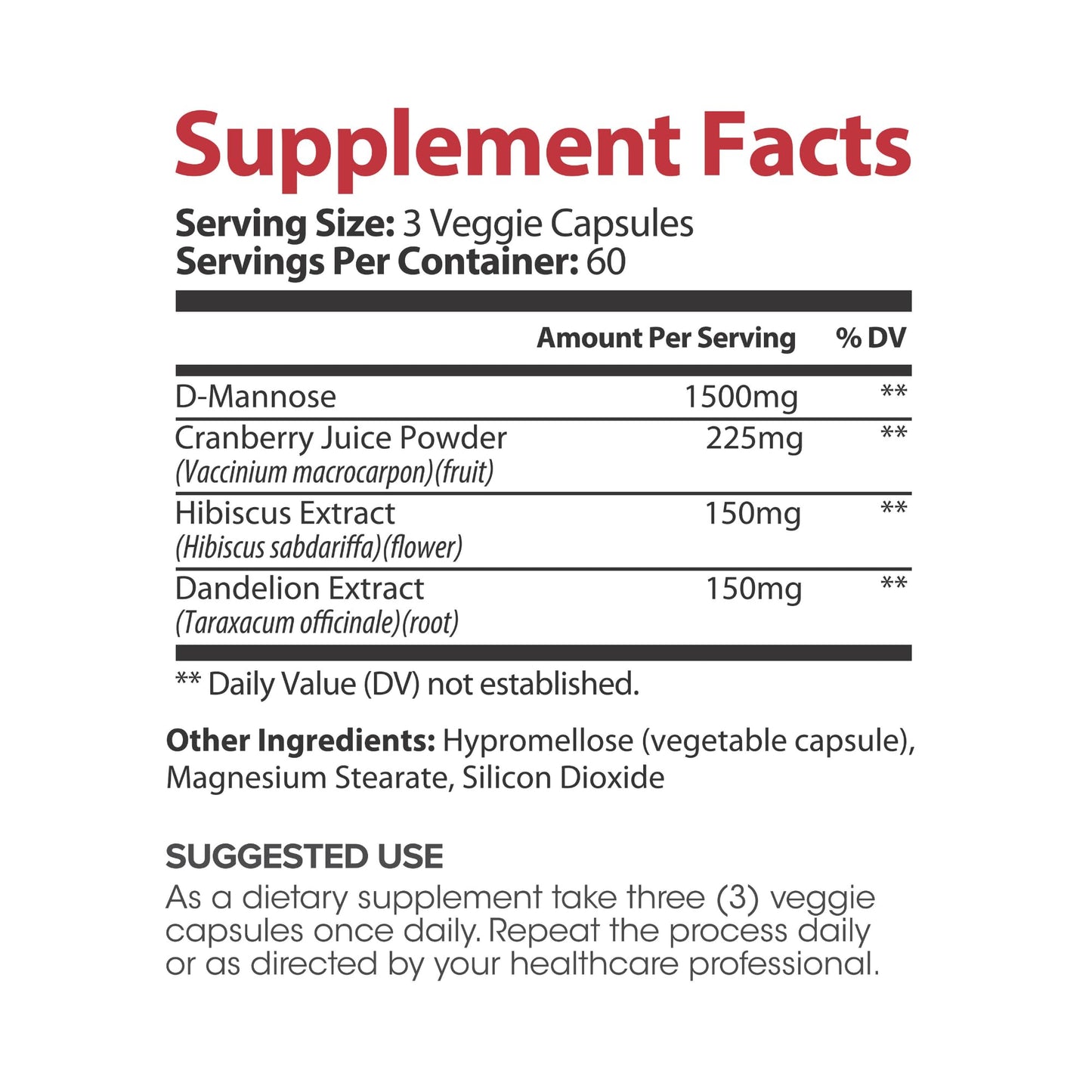 Lumen Naturals Cranberry + D-Mannose for Women - Cranberry, D-Mannose, Hibiscus, Dandelion Extract Blend Capsule, 180 Count