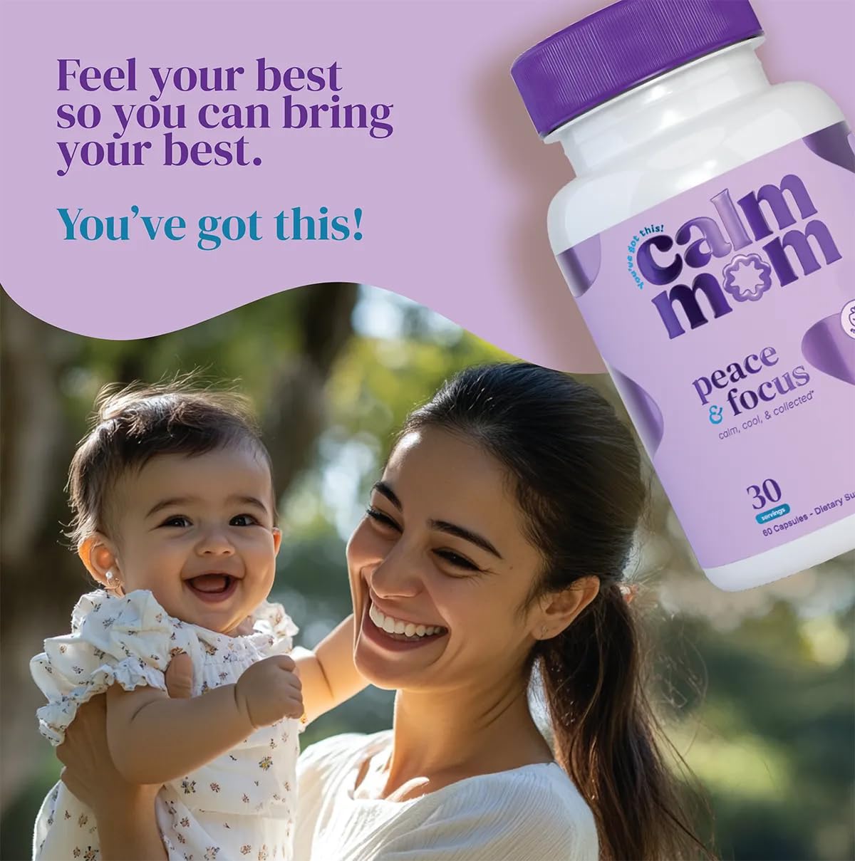 Calm Mom Peace and Focus Supplement for Women Capsule 60 Count