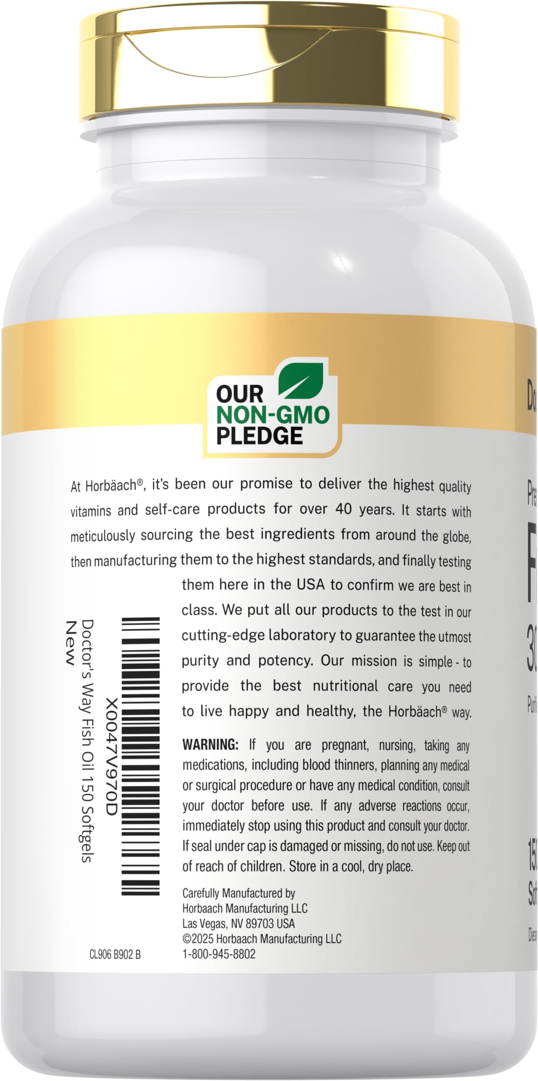Doctor's Way Fish Oil 3000mg Omega-3 with EPA and DHA Softgels 150