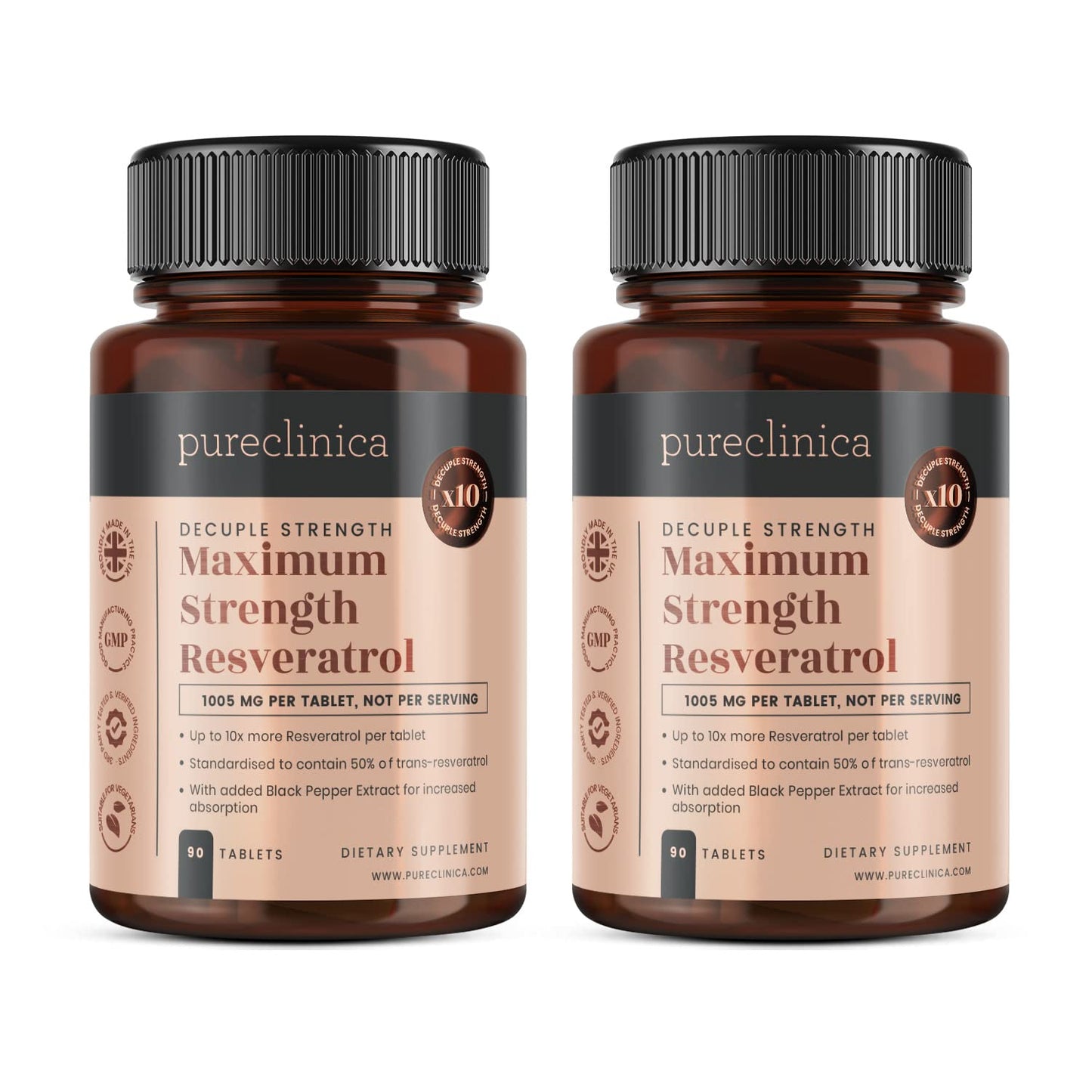 pureclinica Resveratrol 1000mg Tablets 180
