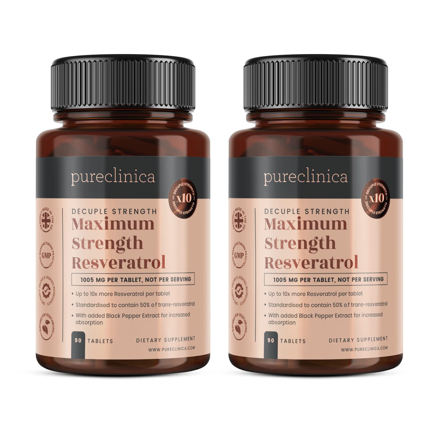 pureclinica Resveratrol 1000mg Tablets 180