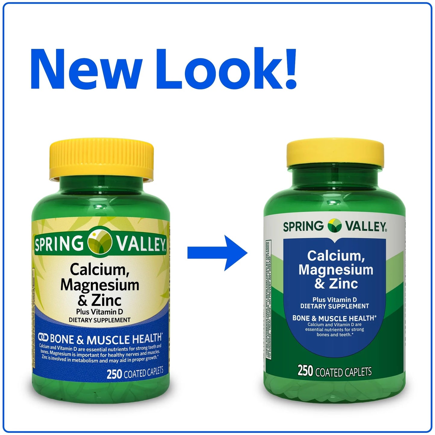 SUREFECT Calcium, Magnesium & Zinc Plus Vitamin D3 Coated Caplets, 250 Count