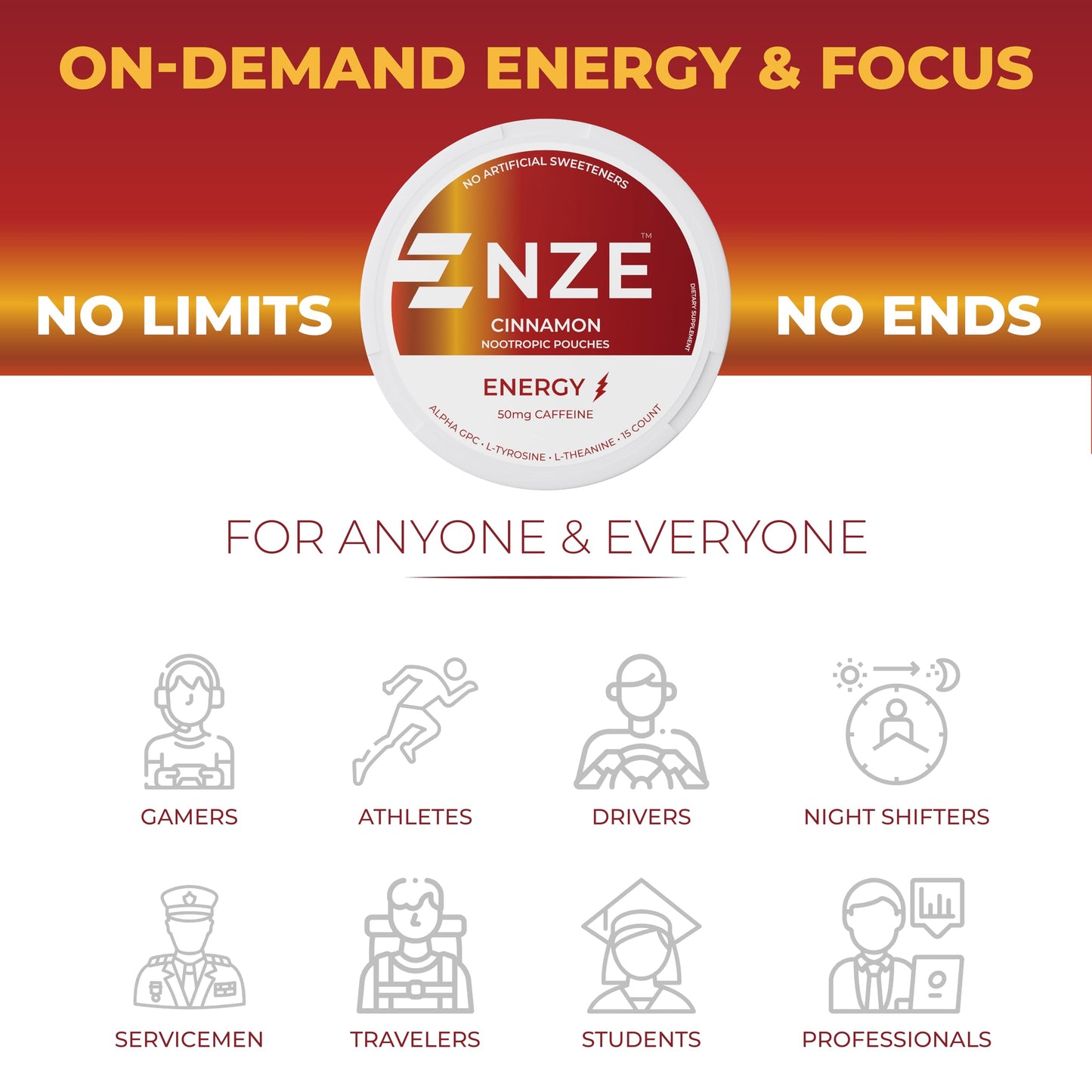 NZE Caffeine Nootropic Caplets, 5 Count
