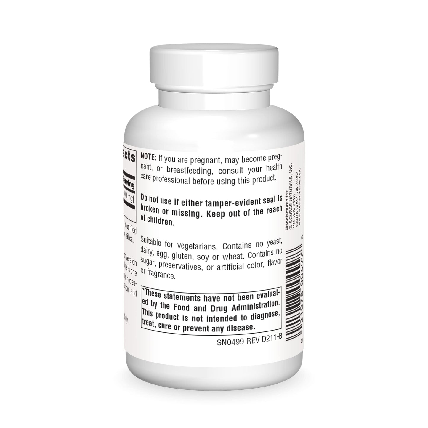 Source Naturals Acetyl L-Carnitine 500mg Tablet, 60 Tablets