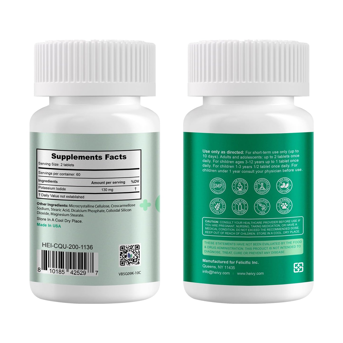 Heivy Potassium Iodide 130mg Tablets, 120 Count
