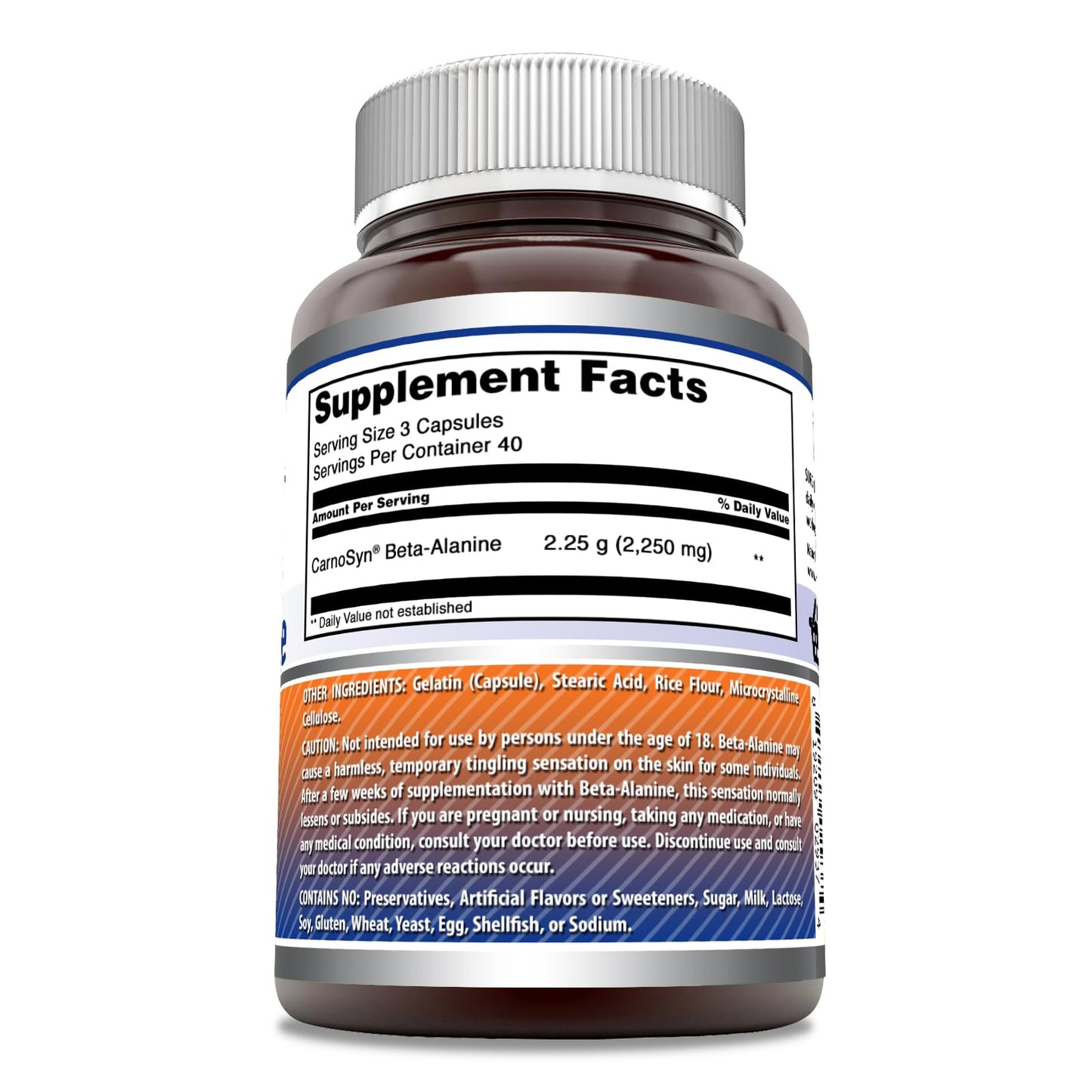 Amazing Nutrition Beta Alanine Supplement 2250 Mg Per Serving 1 Capsule
