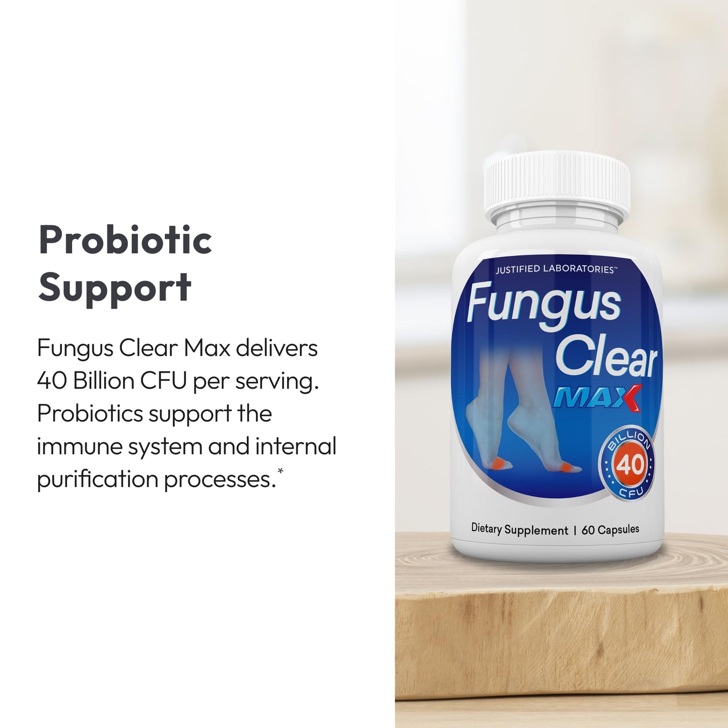 Justified Laboratories Fungus Clear Max Capsules, 60 Count (Pack of 2)