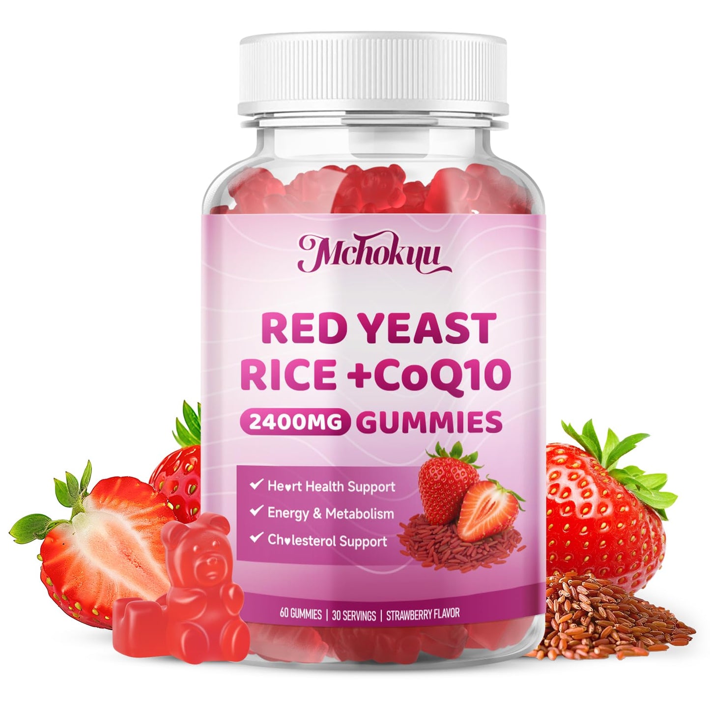 Mchokuu Red Yeast Rice 2400mg Gummies 60 Count