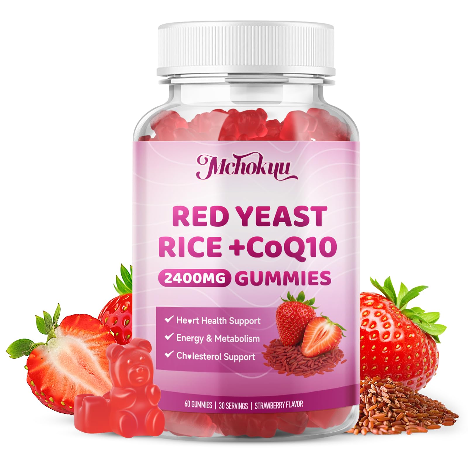 Mchokuu Red Yeast Rice 2400mg Gummies 60 Count