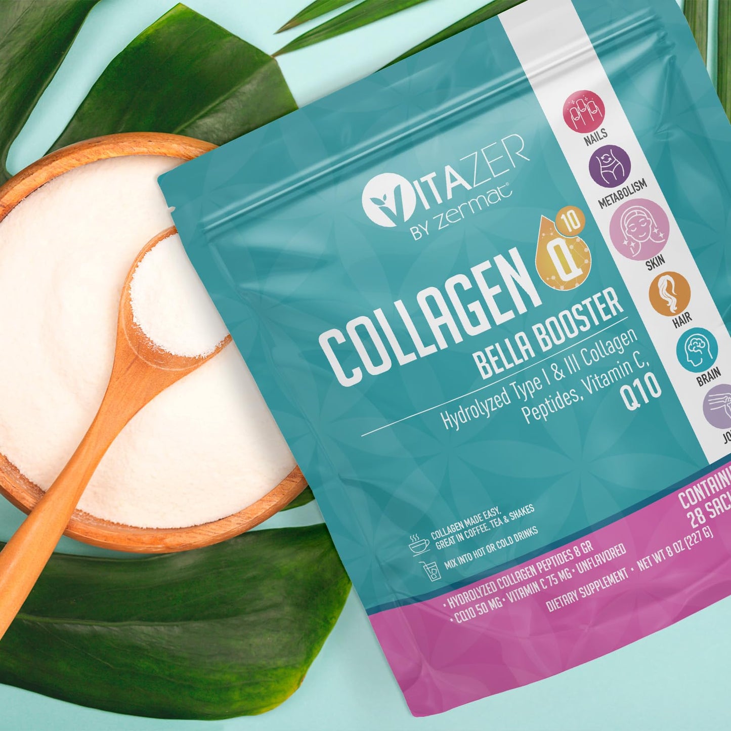 Zermat Vitazer Collagen Q10 Powder, 8 oz