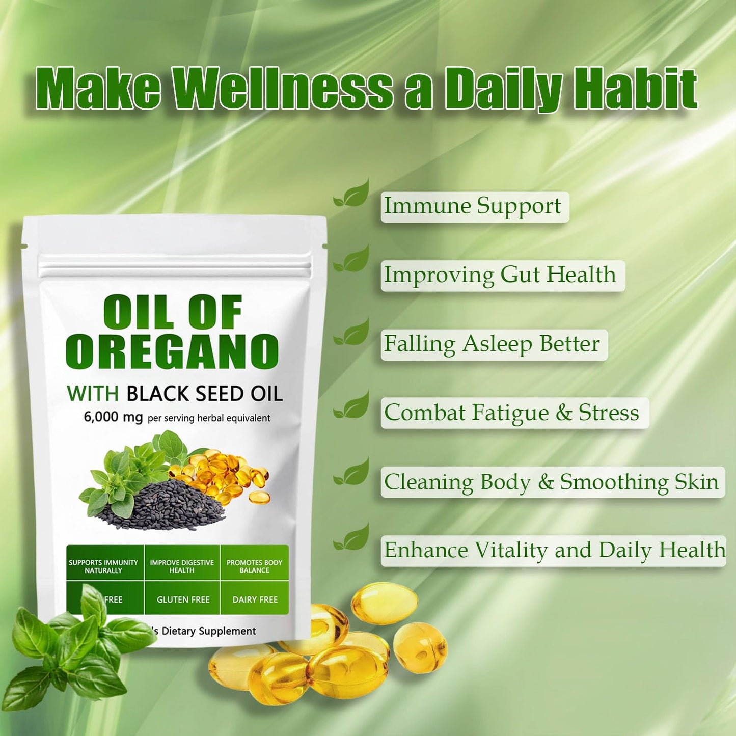 ixarco Oil of Oregano with Black Seed Oil Capsules, 1 Capsule