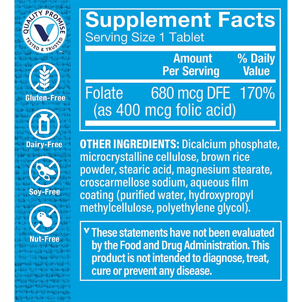 The Vitamin Shoppe Folic Acid 400mcg Tablets 300