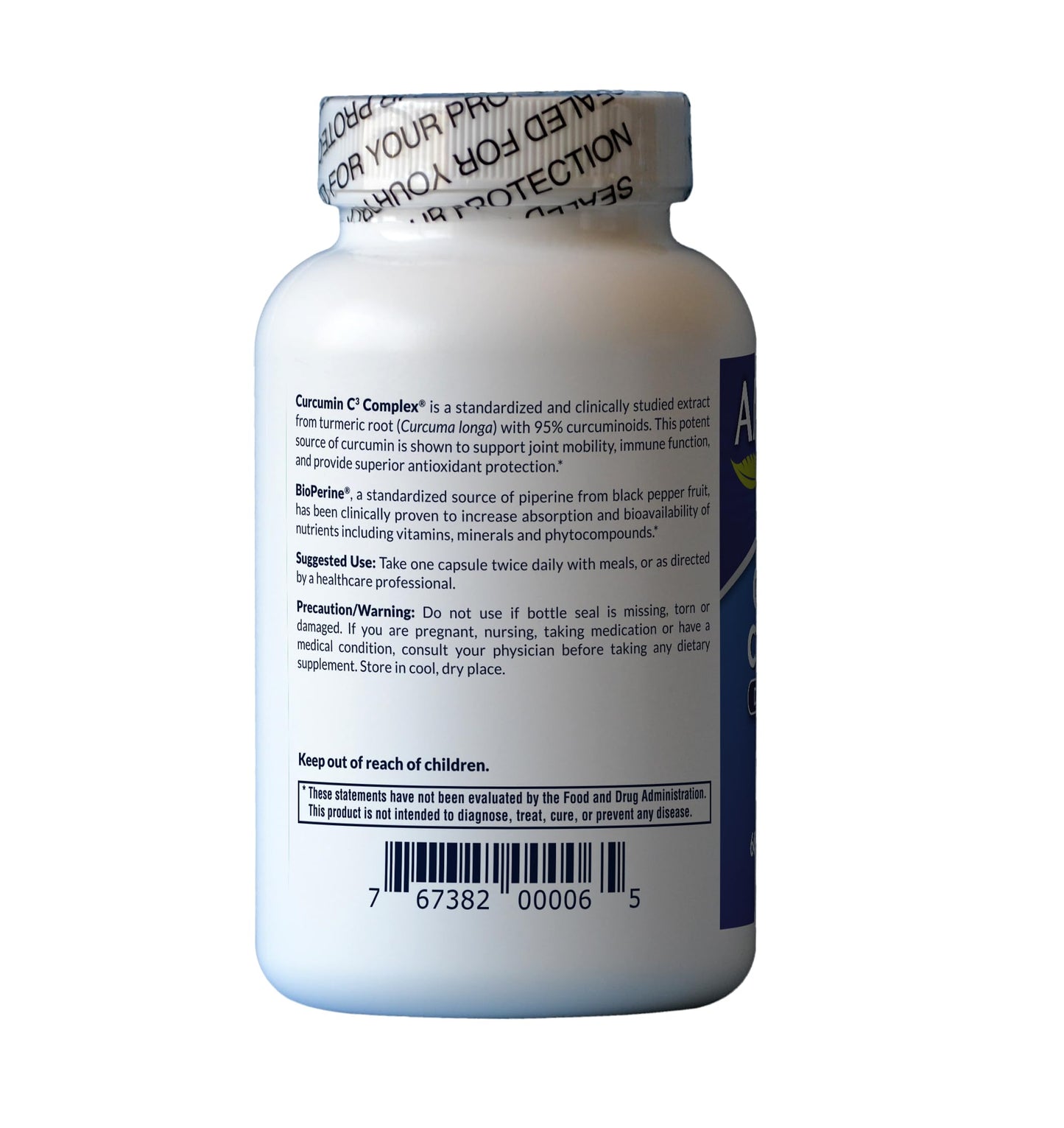 AFI America's Finest Inc Curcumin C3 Complex 500mg with BioPerine Veg Capsules, 60 Count