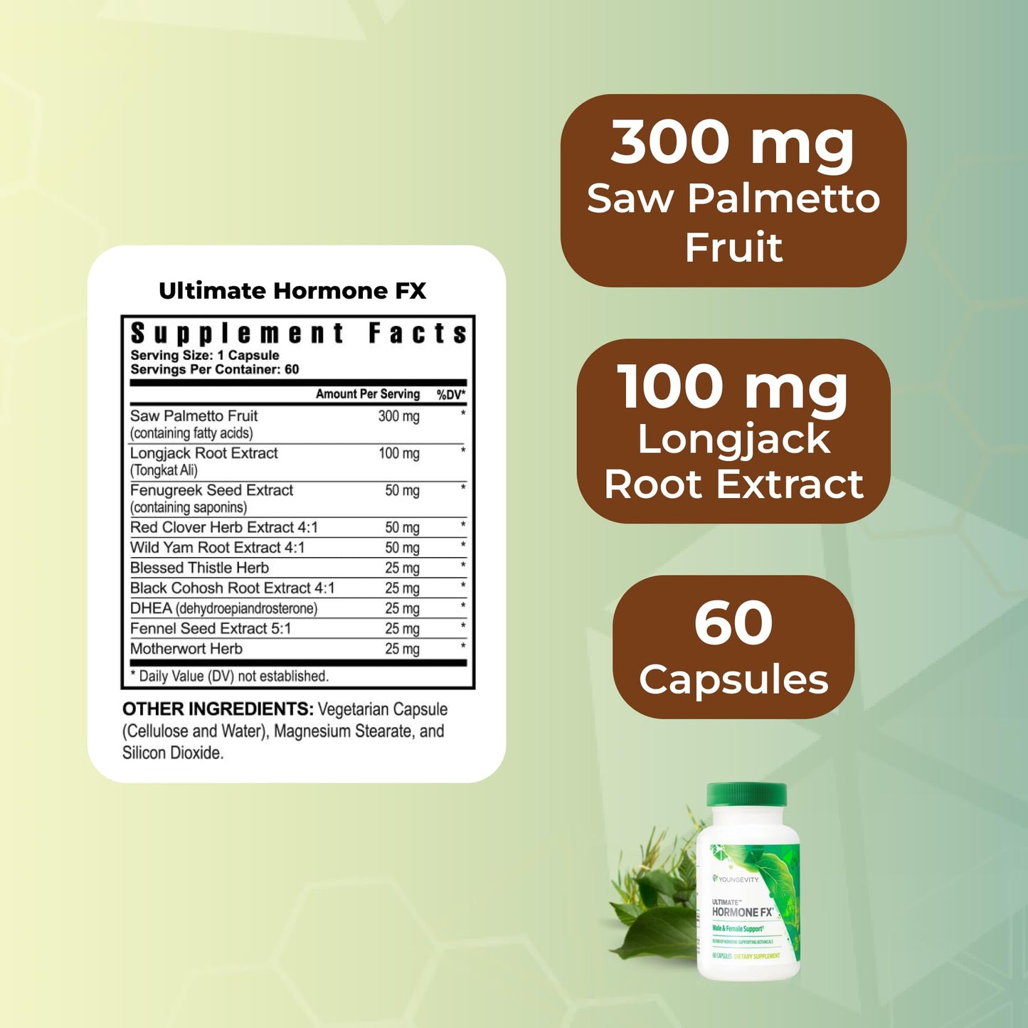 Youngevity Ultimate Hormone FX Hormone Support Supplement, 60 Capsules