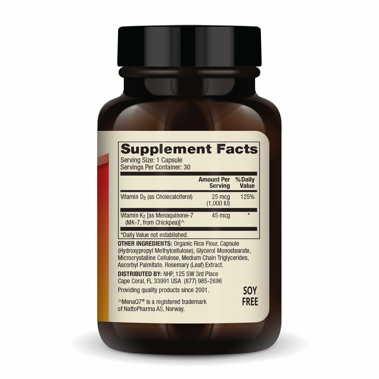Dr. Mercola Vitamins D3 & K2 Low Dose Capsules, 30 Count