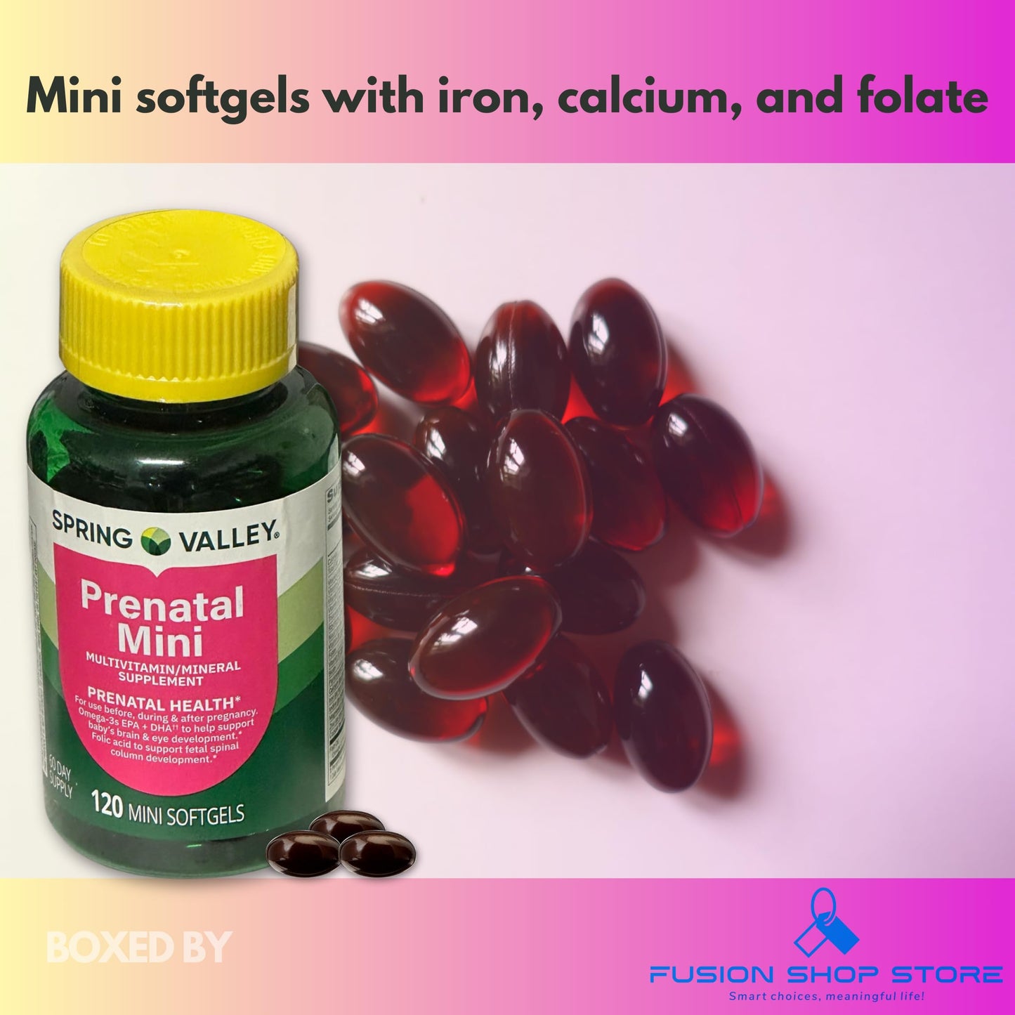 FUSION SHOP STORE Prenatal Vitamins for Women Softgels 120