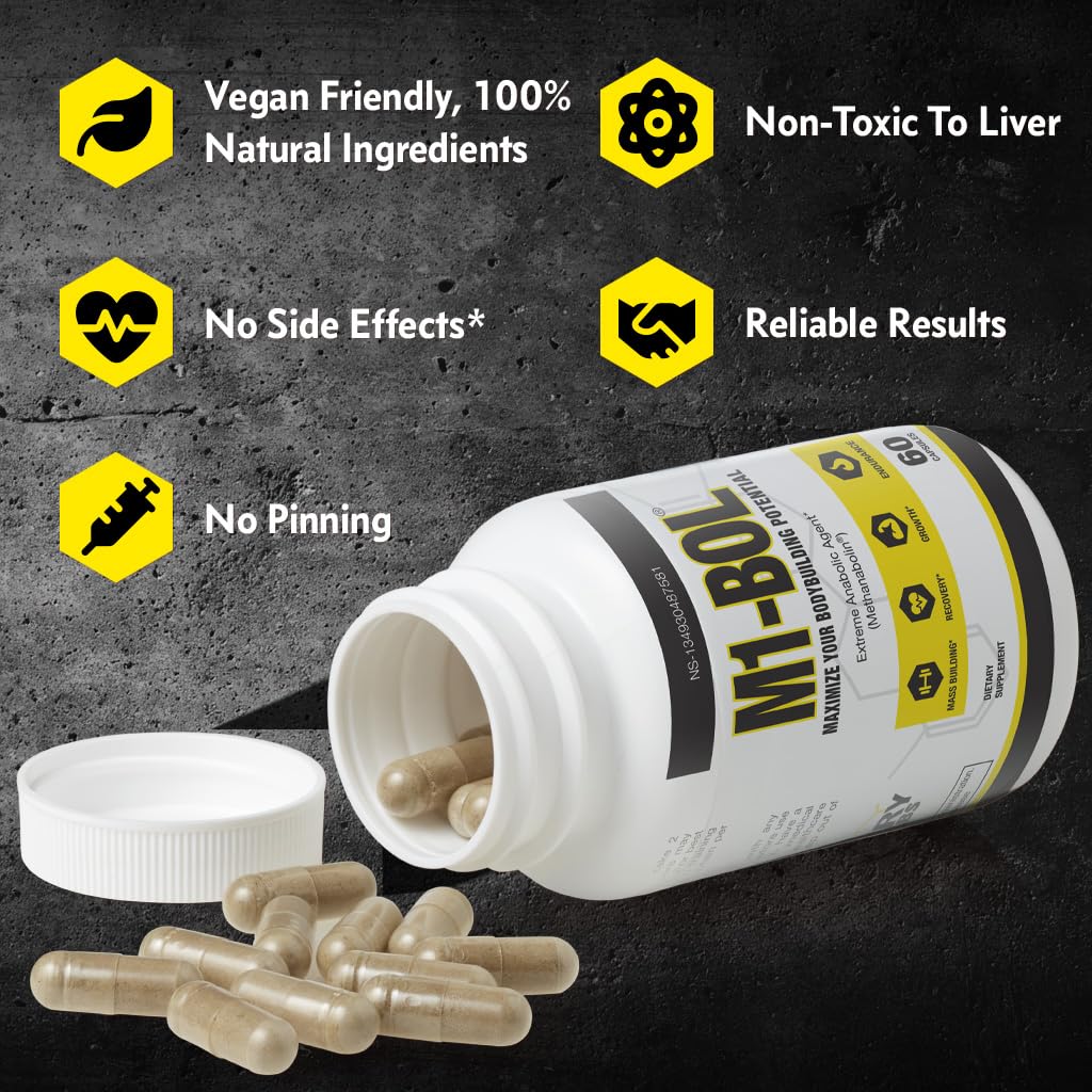 M1-BOL Extreme Anabolic Testosterone Booster with Avry Labs Proprietary Turkesterone Stack – Vegan, 60 Capsules