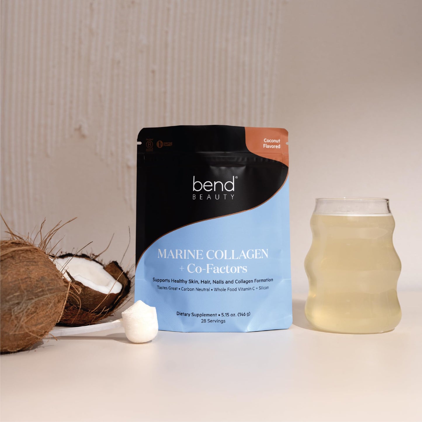 Bend Marine Collagen + Co-Factors Coconut Flavored Collagen Powder, 5.15 Ounce