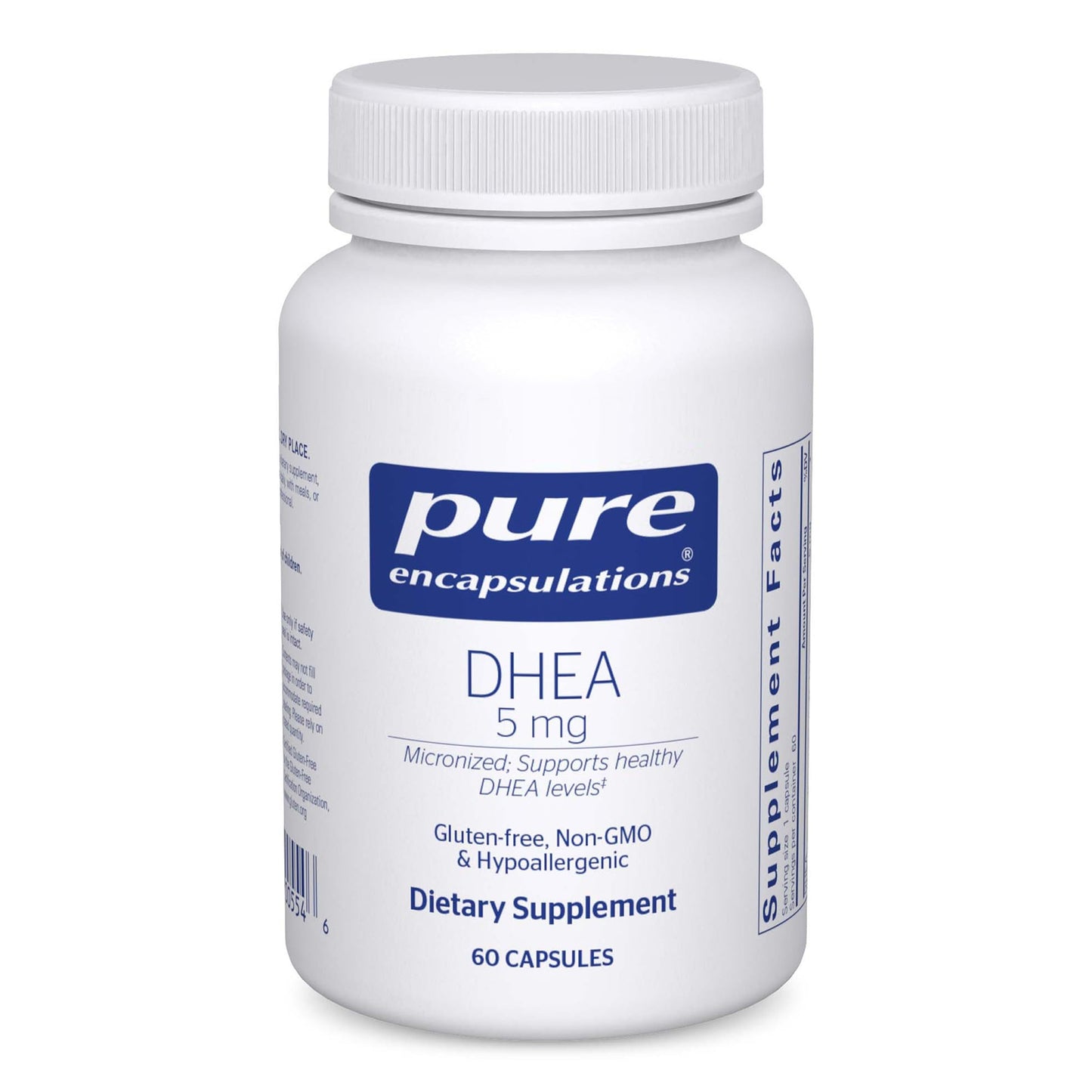 Pure Encapsulations DHEA 5 mg Immune Support & Hormone Balance Micronized Gluten Free & Vegan 60 Capsules