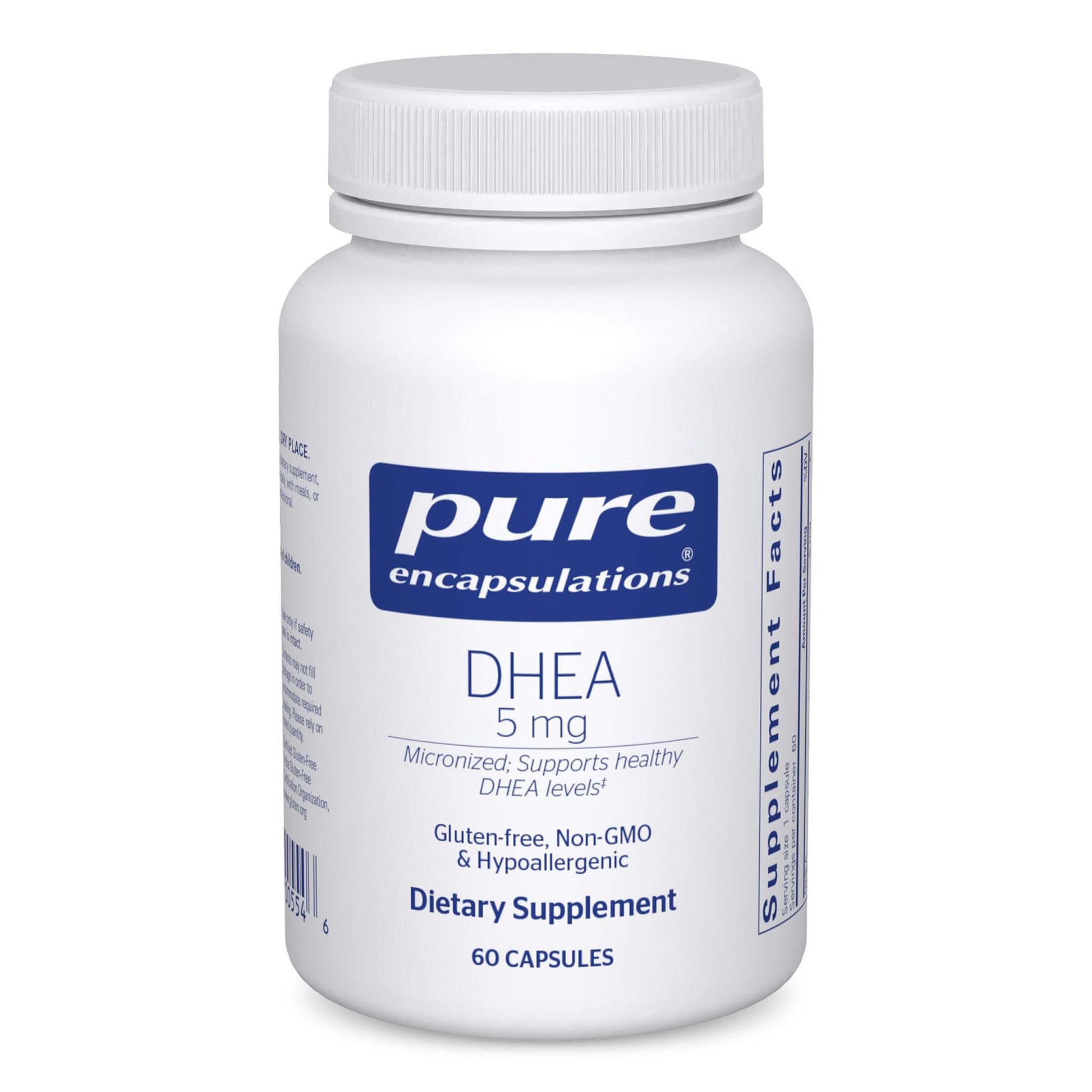 Pure Encapsulations DHEA 5 mg Immune Support & Hormone Balance Micronized Gluten Free & Vegan 60 Capsules