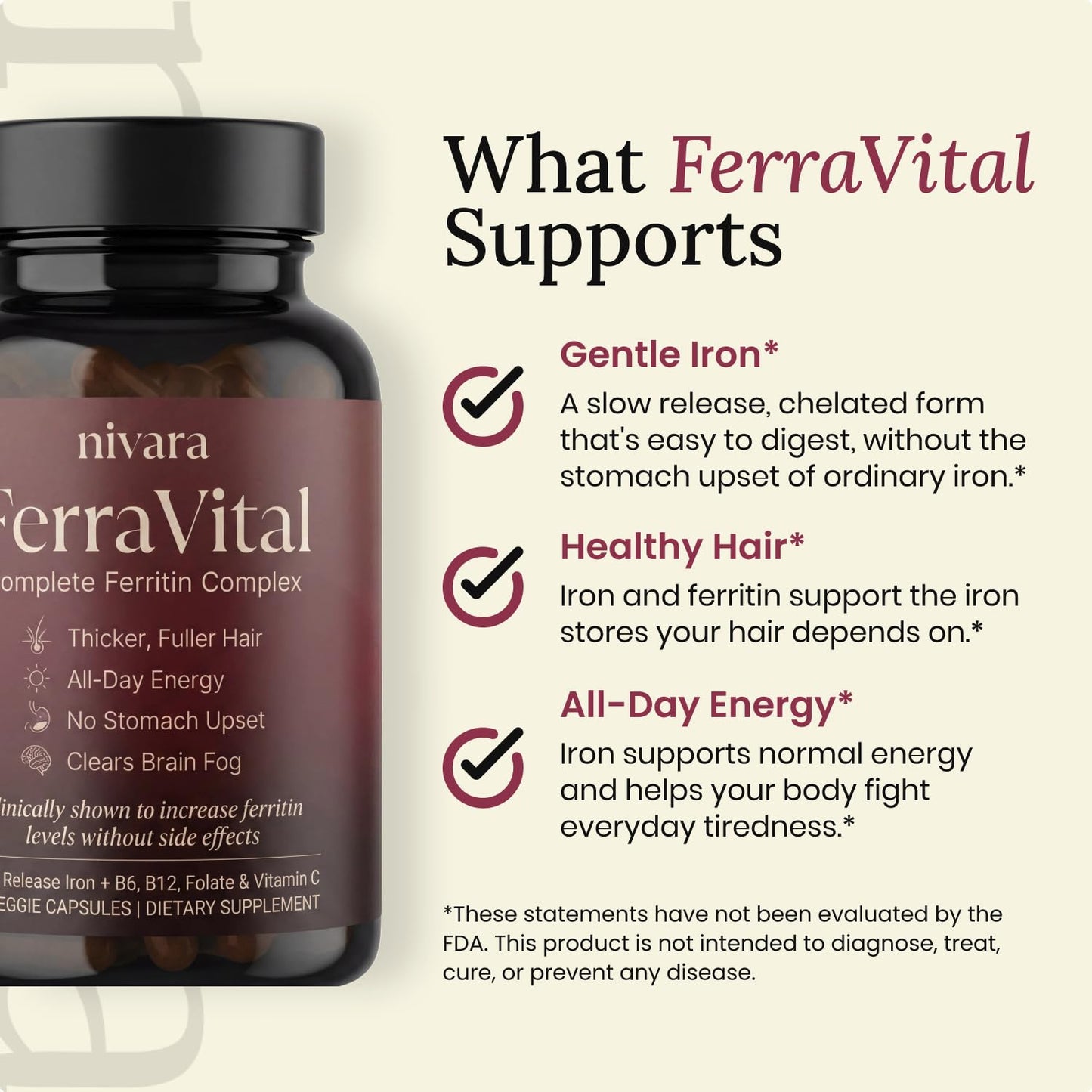 Nivara FerraVital Ferritin Complex Capsule, 60 Capsules