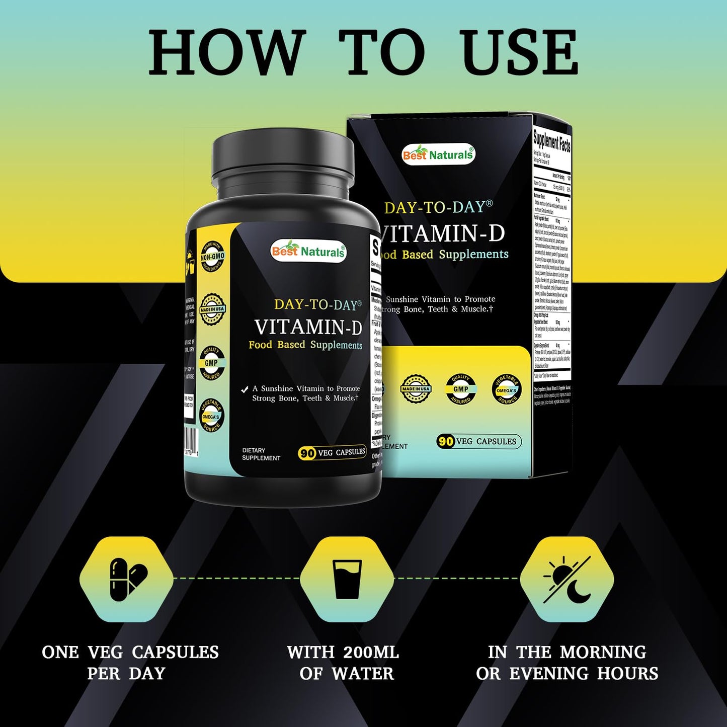 Best Naturals Day-to-Day Vitamin D 5000 IU 90 Veg Capsules