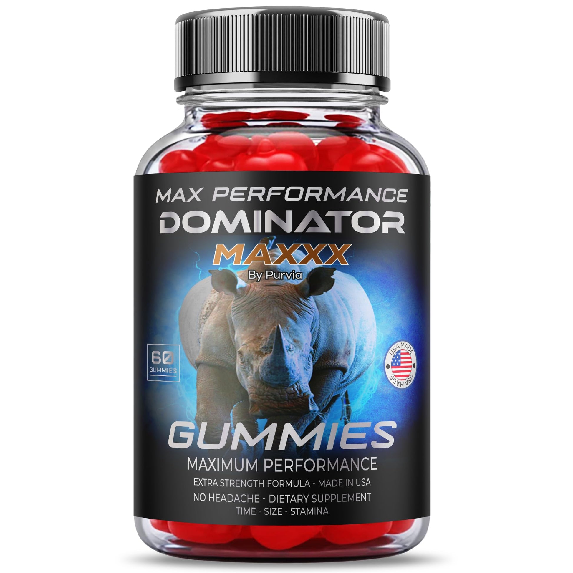 Purvia Dominator Max Gummies, 60 Gummies
