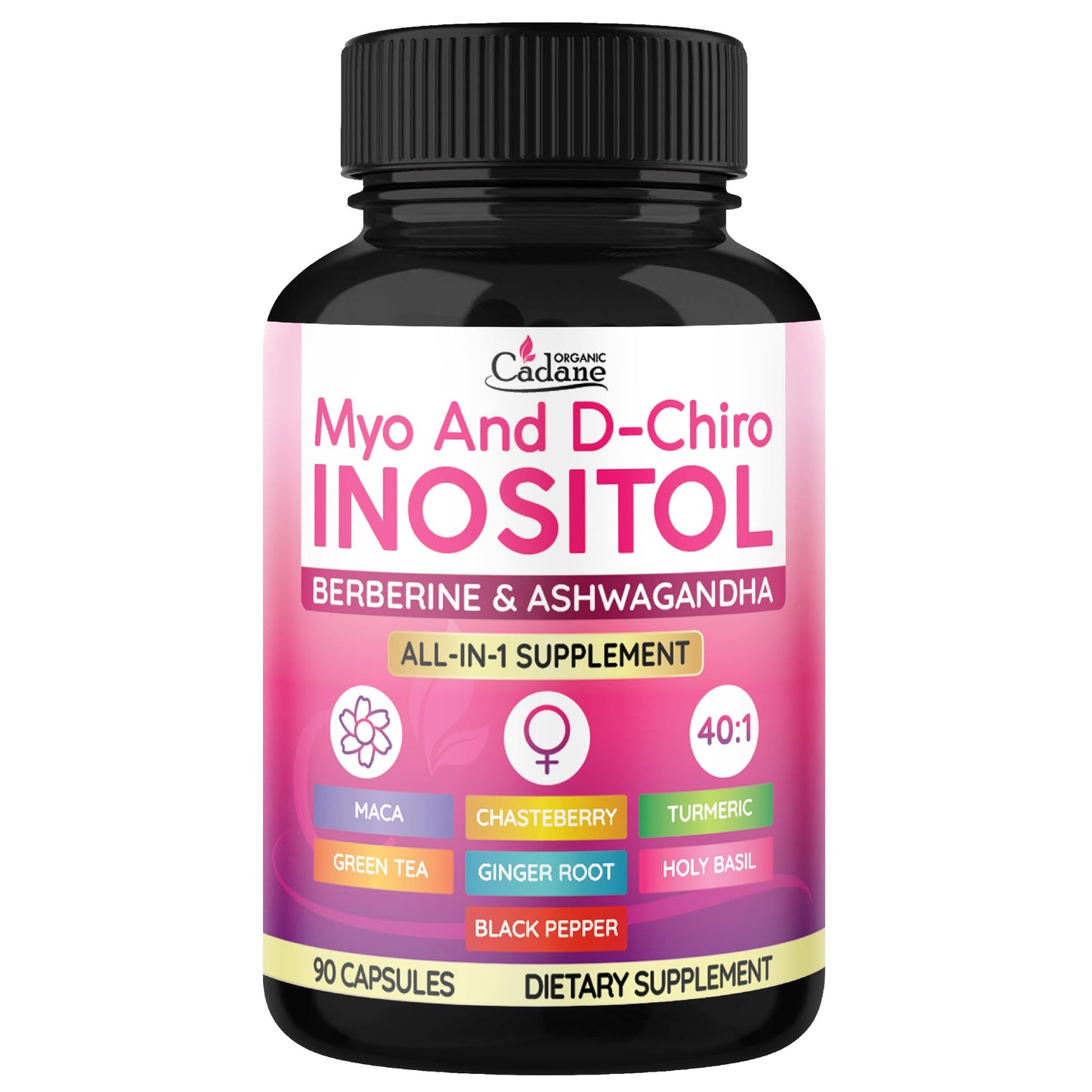 Organic Cadane Myo-Inositol and D-Chiro Inositol Capsules, 90 Capsules