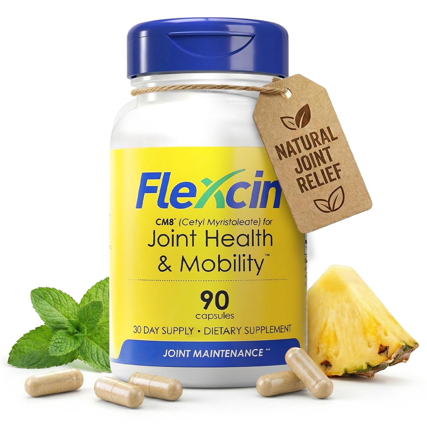 Flexcin Joint Health & Mobility Formula with CM8 (Cetyl Myristoleate), 270 Capsules
