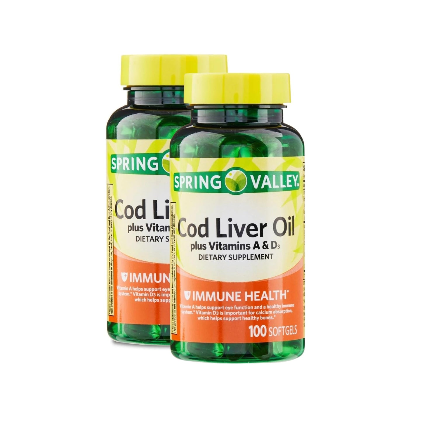 Unique Bundle Store Cod Liver Oil Plus Vitamins A & D3 Softgels 200 Count