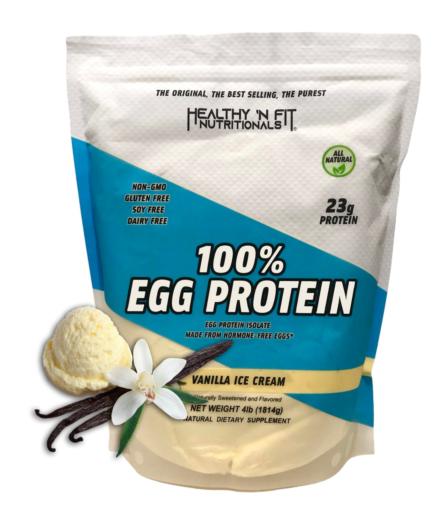 Healthy 'N Fit 100% Egg Protein Vanilla Powder, 4 Pound, 64 Servings