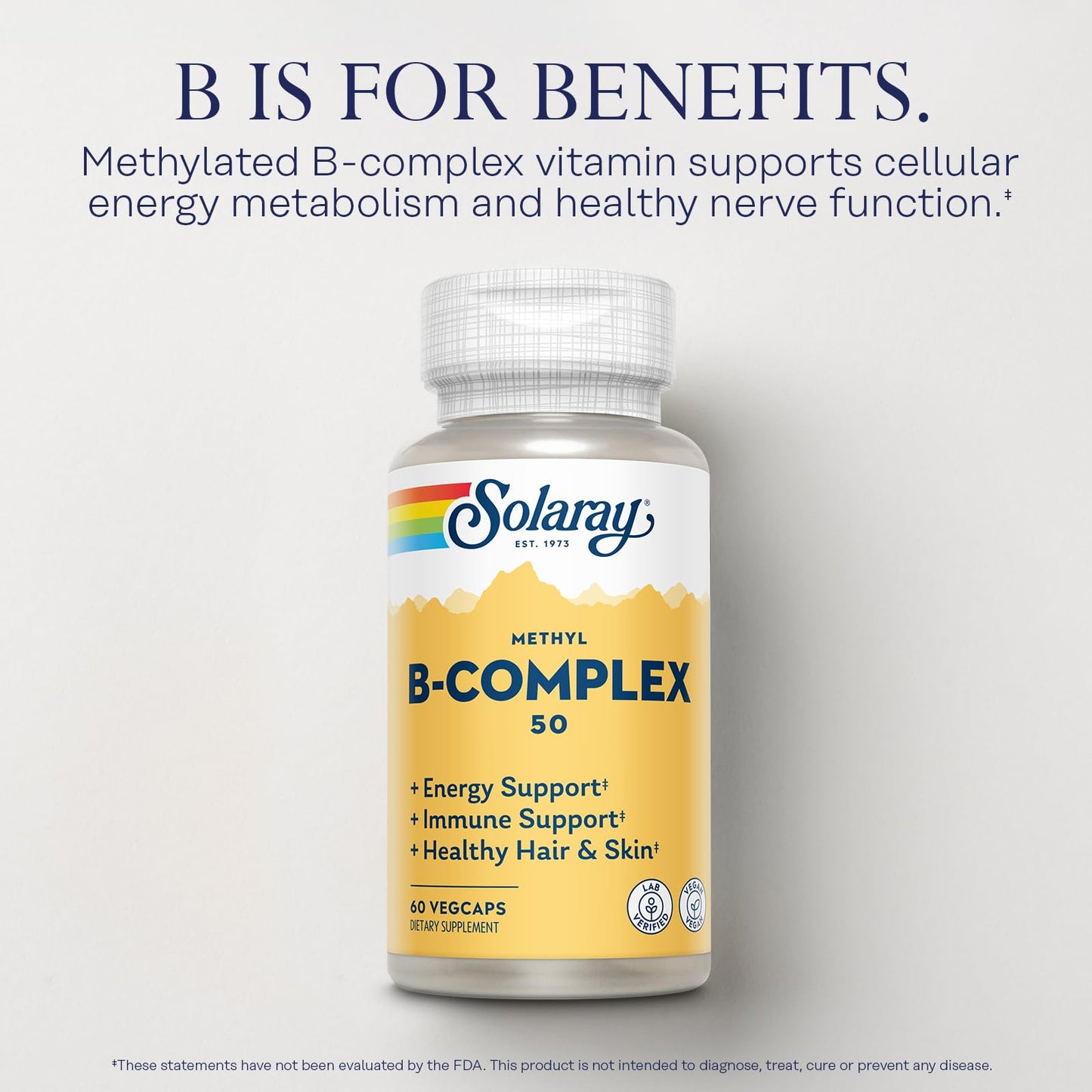 Solaray Methyl B-Complex, B1 & B12, 60 Capsules