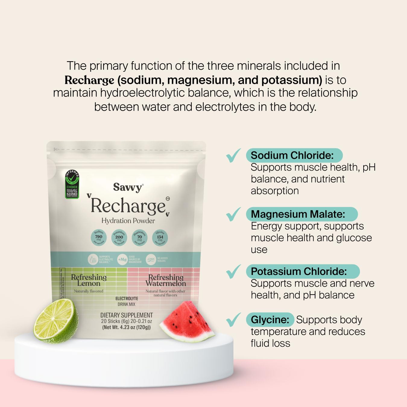 SAVVY Recharge Electrolyte Powder, 20 Sachets