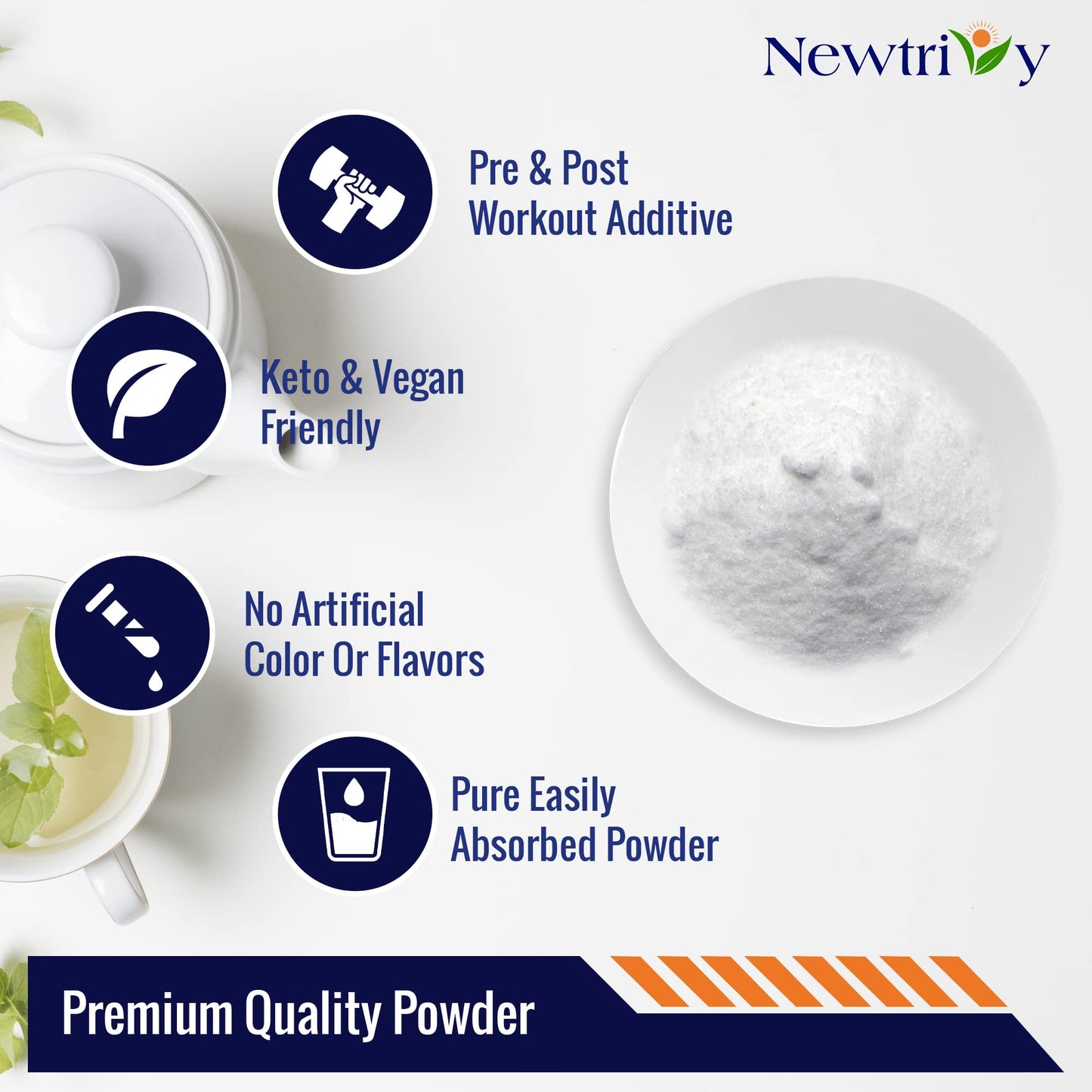 Newtrivy Creatine Monohydrate, Micronized, Pure, Unflavored Powder 9.87 Ounce