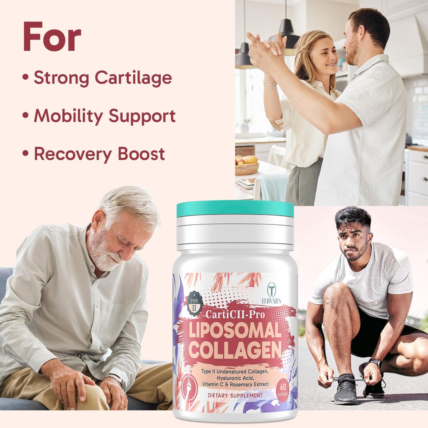 Tervaies Liposomal Collagen Joint Support Softgels, 60 Count