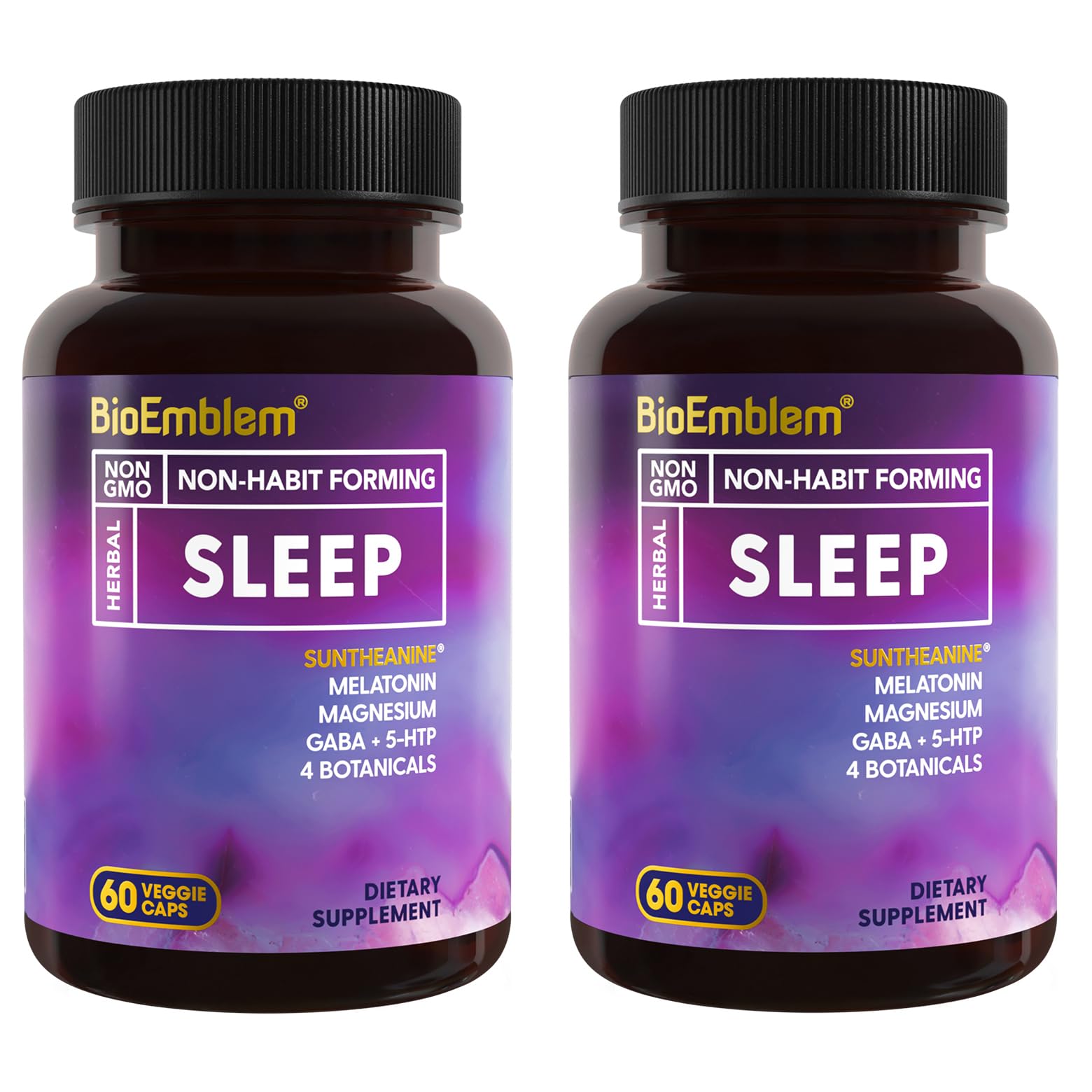 BioEmblem Natural Sleep Aid for Adults with Melatonin, 120 Capsules