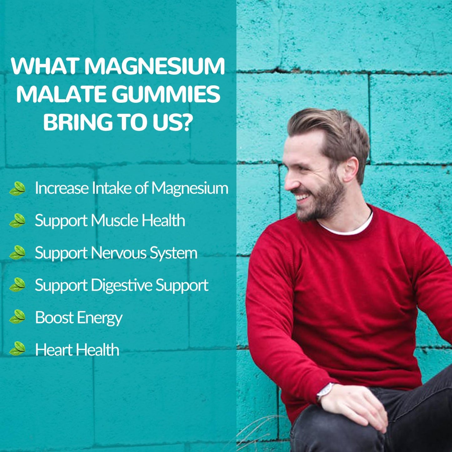 Whoyun Magnesium Malate Gummies 1000mg, 60 Count