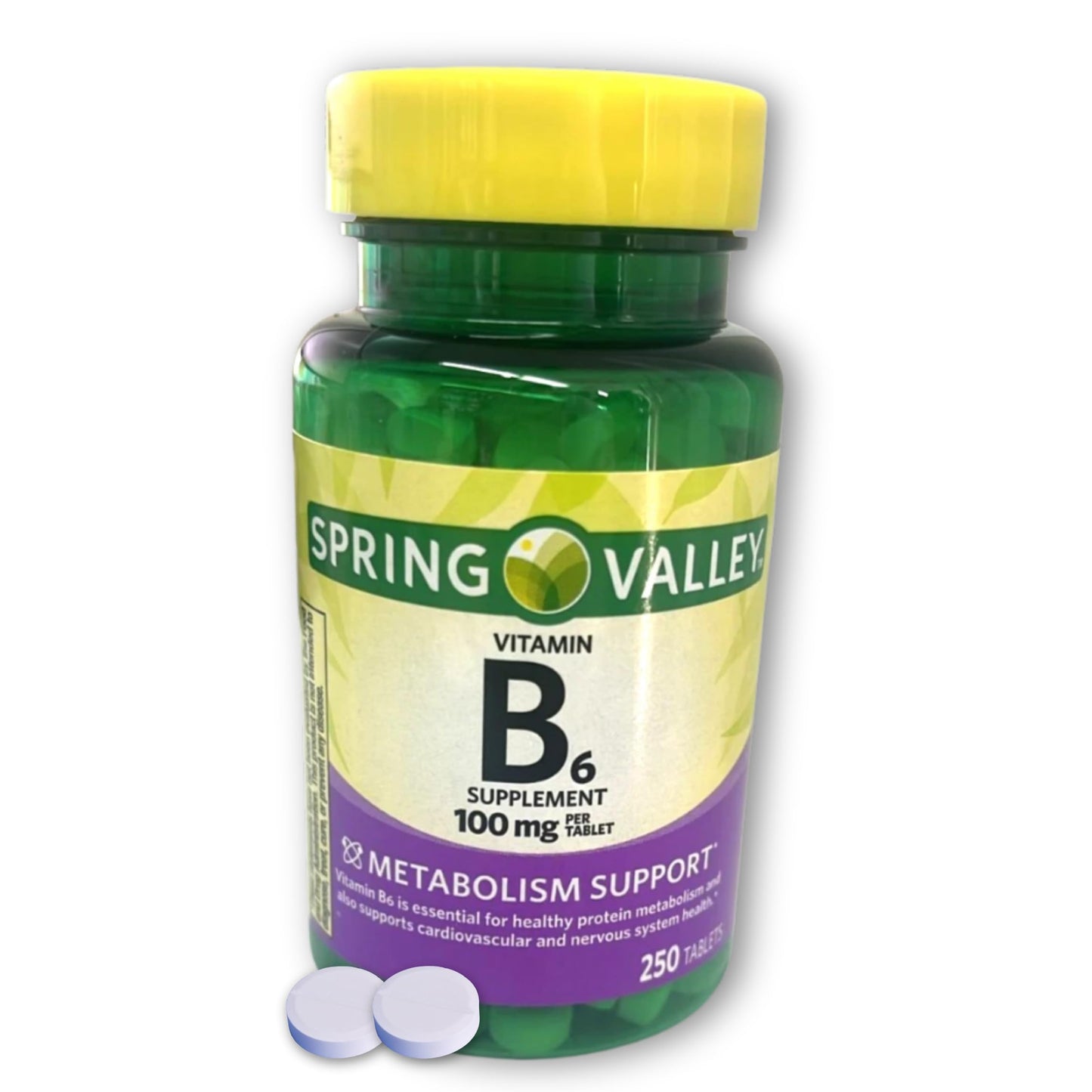 FUSION SHOP STORE Vitamin B6 Tablets 100mg - Essential Nutrient for Energy & Brain Function, 250 Tablets