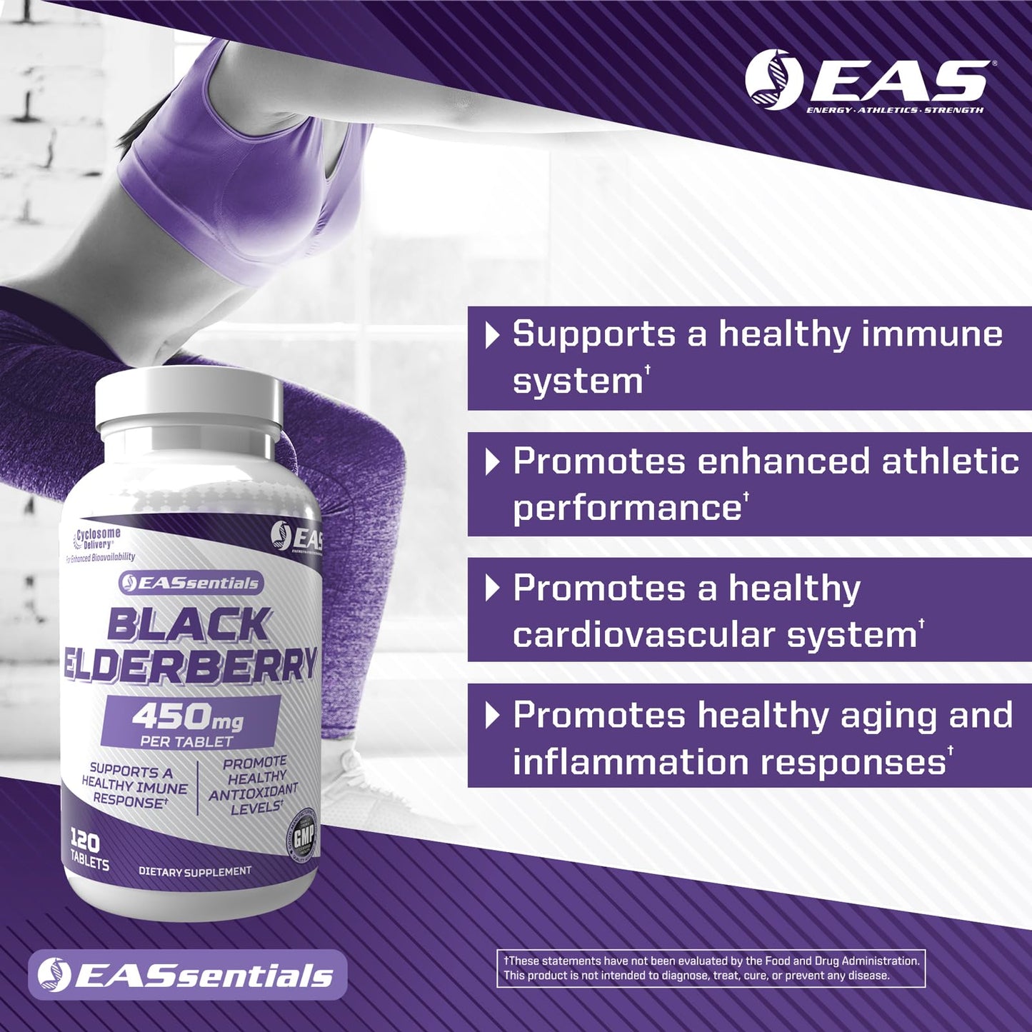 Experimental and Applied Sciences EAS Black Elderberry 450mg Tablets 120