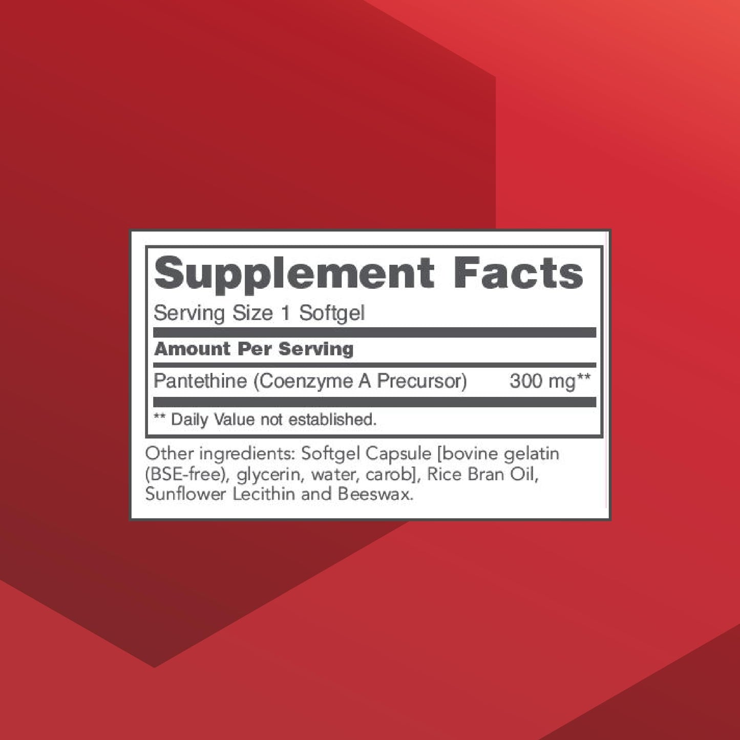 PROTOCOL FOR LIFE BALANCE Pantethine 300mg - Active Form of Vitamin B5 Softgels, 60 Count