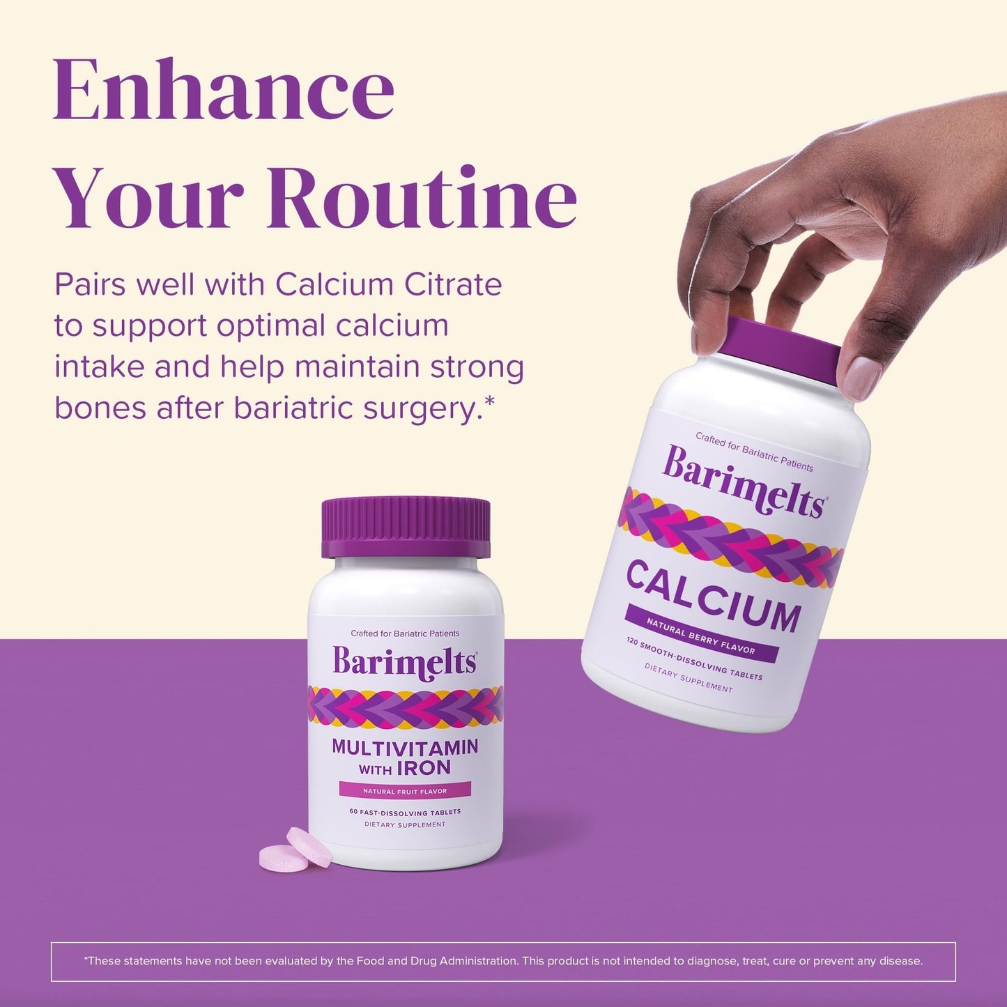 BariMelts Bariatric Multivitamin with Iron Tablets, 180 Tablets