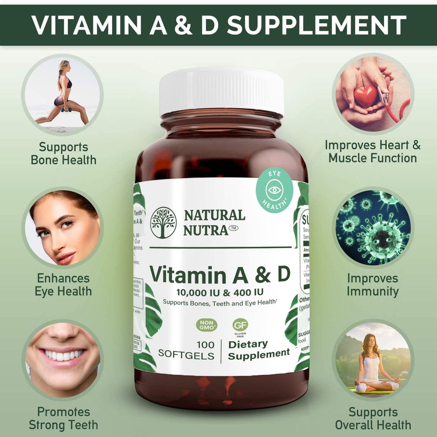 Natural Nutra Vitamin A and D Softgel 100 Softgels