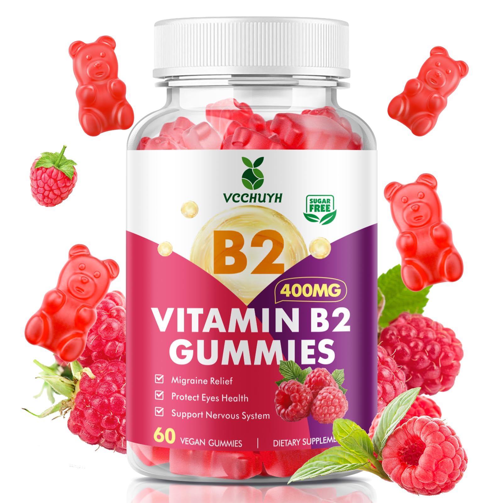 VCCHUYH Vitamin B2 Gummies 60 Count