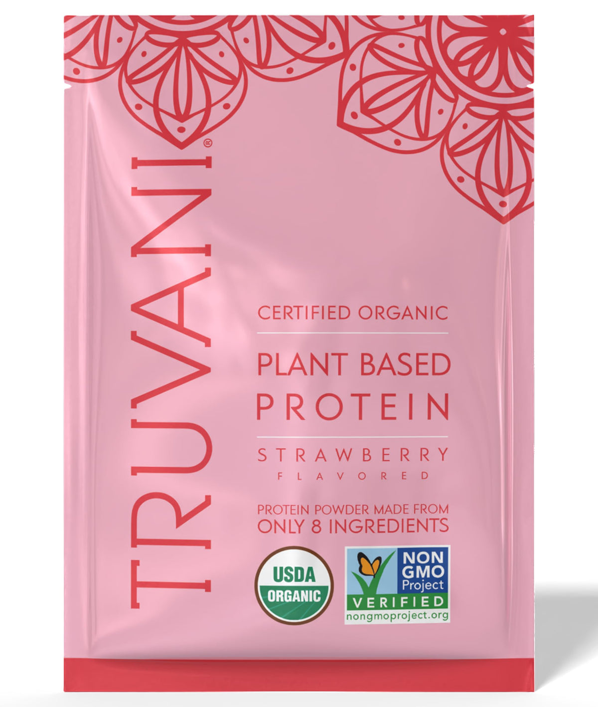 Truvani Organic Plant Based Protein Powder | Strawberry | 1 Serving