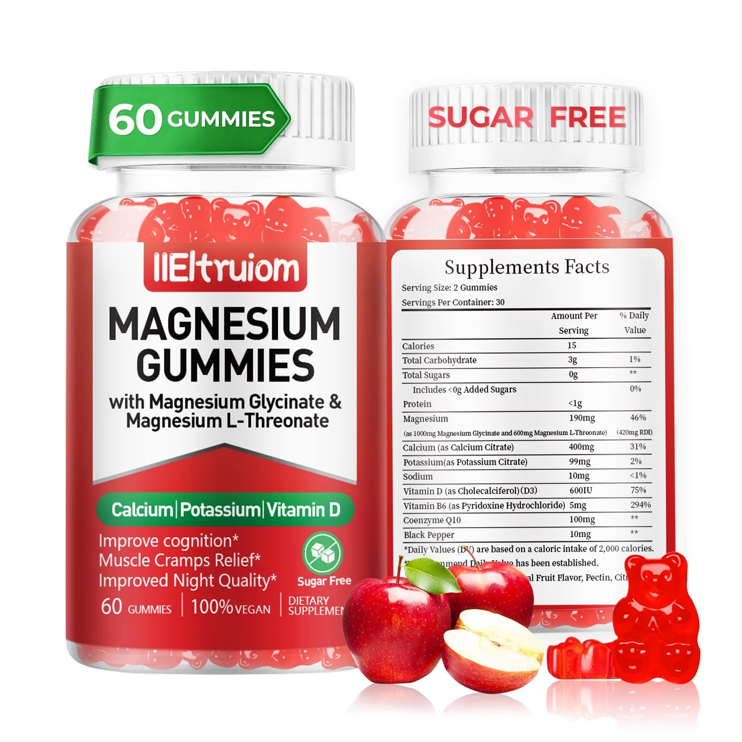 IIEltruiom Liposomal Magnesium Complex 190mg for Kids, Gummies, 60 Count