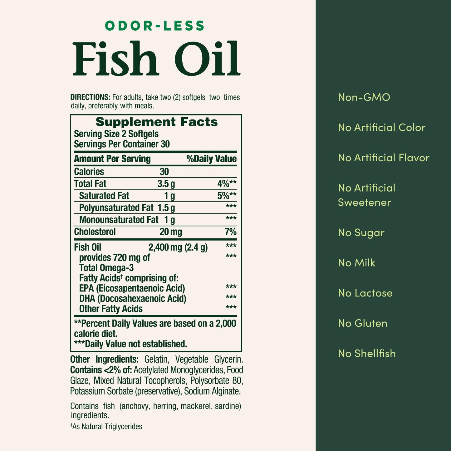 Nature's Bounty Fish Oil Omega-3 Softgels 60 Count