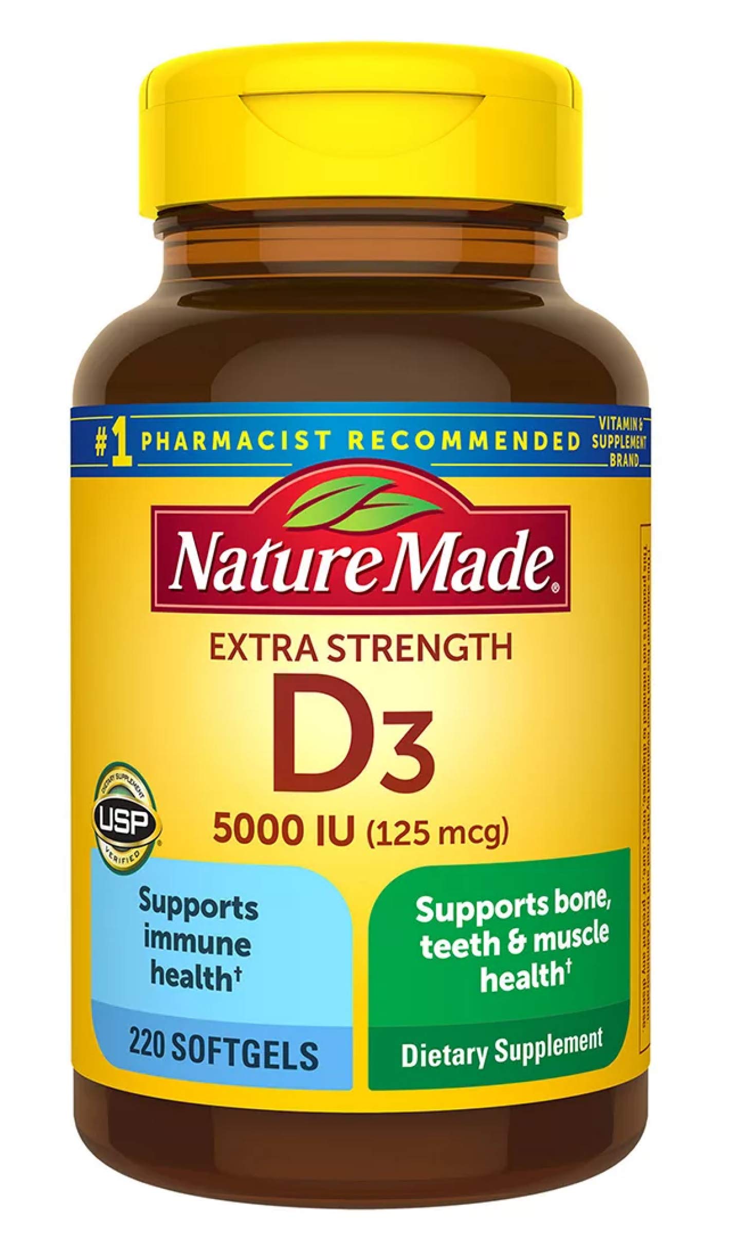 Nature Made Vitamin D-3 5000IU Softgels 220 Count