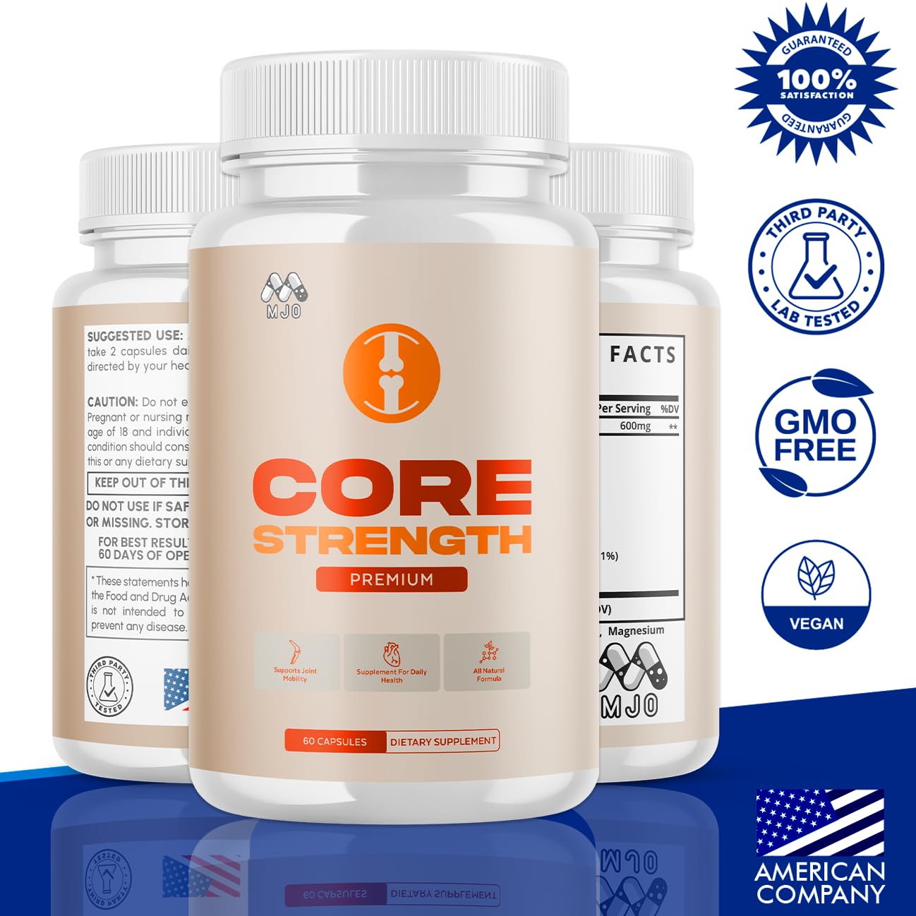 MJO Core Strength Supplement for Joint Support Capsule, 120 Capsules